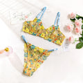 Conjunto de Tul Azul Bordado amarillo