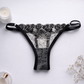 Tanga de Encaje Negro floral