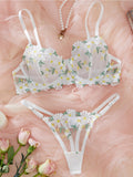 Conjunto de Tul Blanco con margaritas
